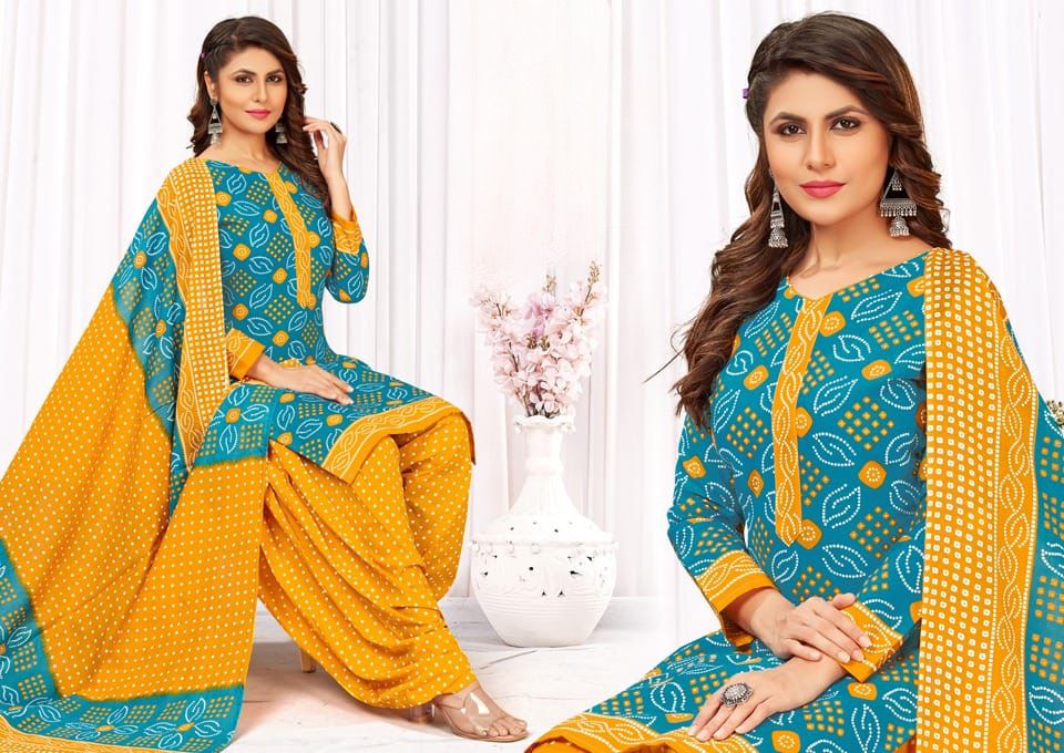 Bandhej Patiyala Vol 06 Cotton Dress Material Catalog